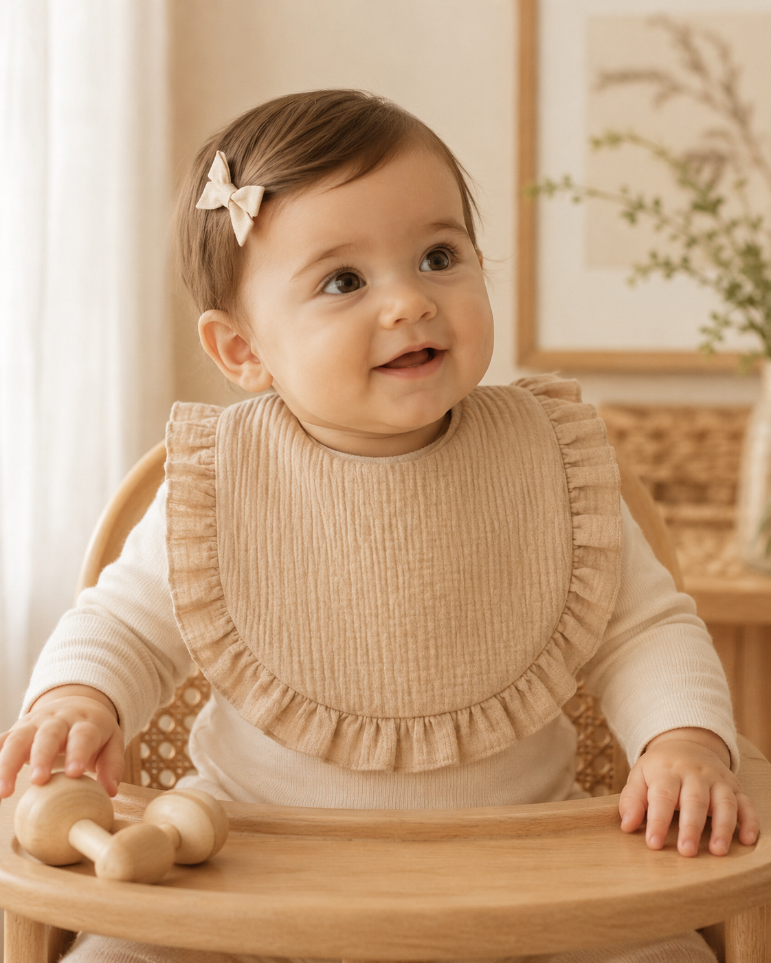 Babete bebé Folhinho de Ternura em algodão orgânico Zupi - lifestyle