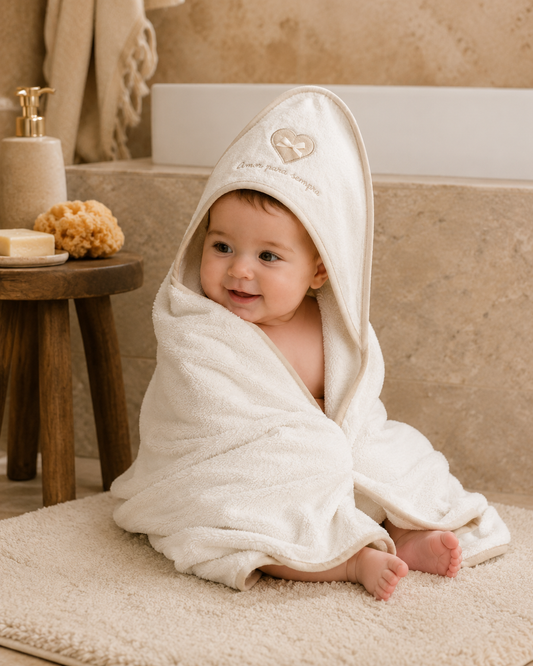 Toalha de banho bebé Amor para Sempre com capuz Zupi - produto