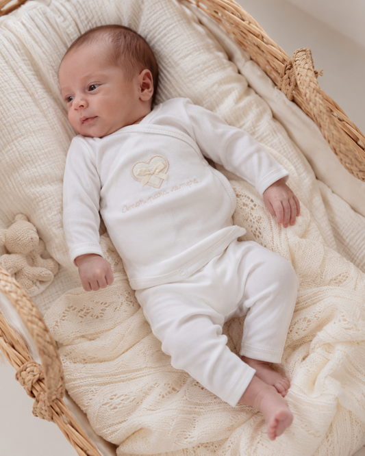 Conjunto bebé Amor Para Sempre em algodão cor rosa Zupi - produto