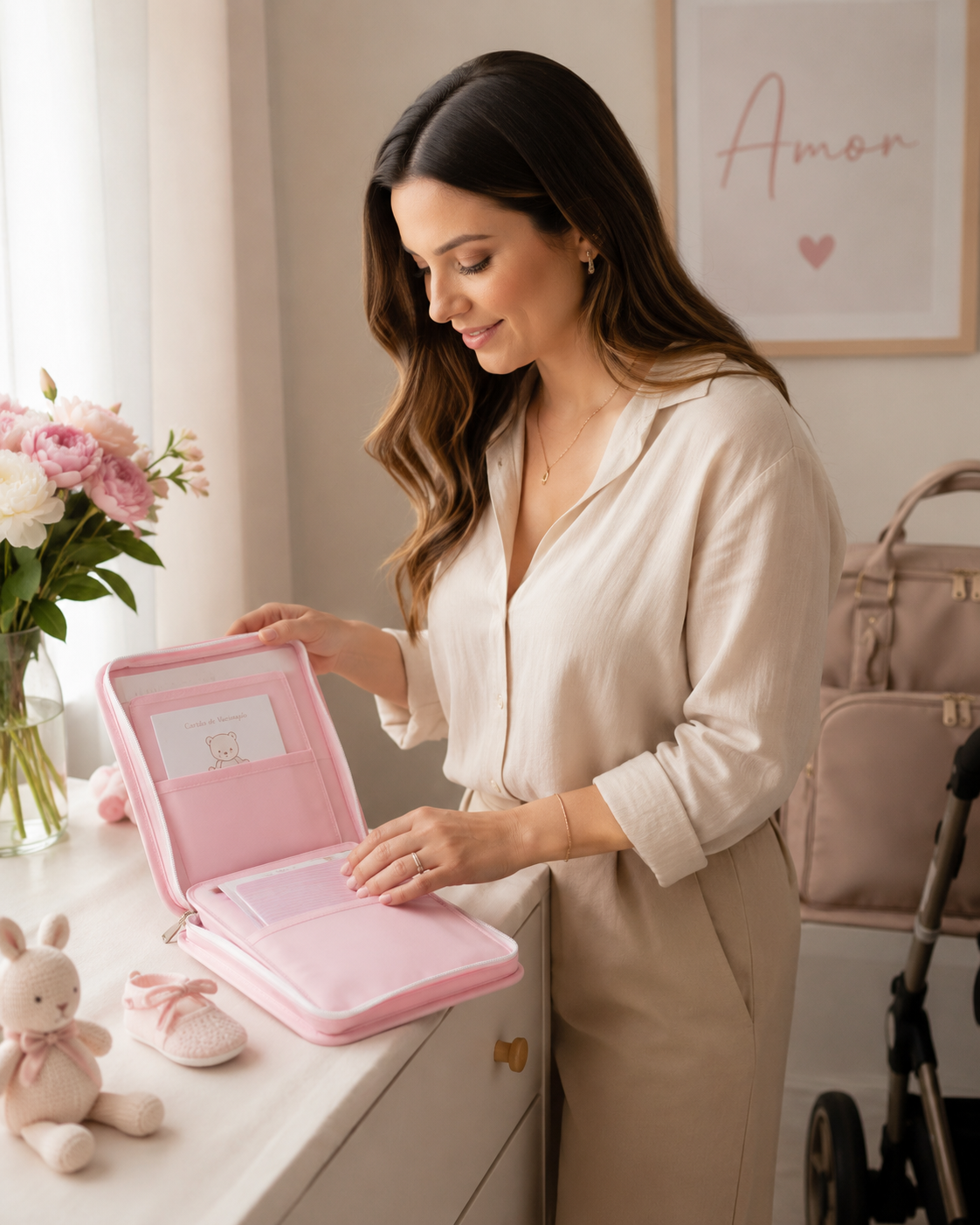 Porta-documentos bebé Zupi - produto rosa