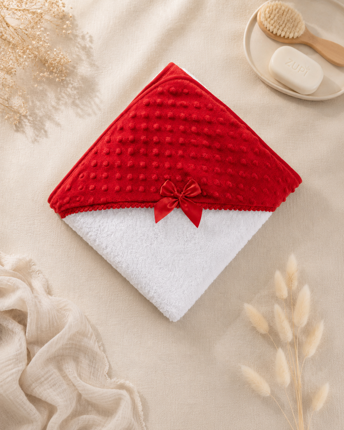Toalha de banho bebé com capuz cor rosa Zupi - produto